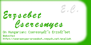 erzsebet cseresnyes business card